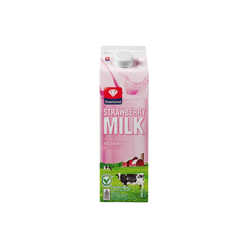 Diamond Susu Fresh Milk Strawberry 946 ml