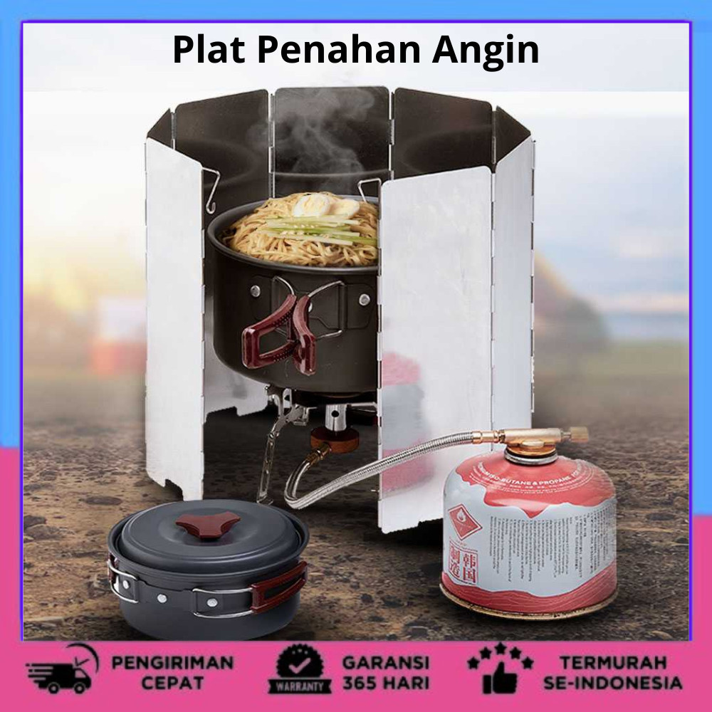 10 Plat Penahan Angin Kompor Camping Stove Penahan angin windshield kompor camping