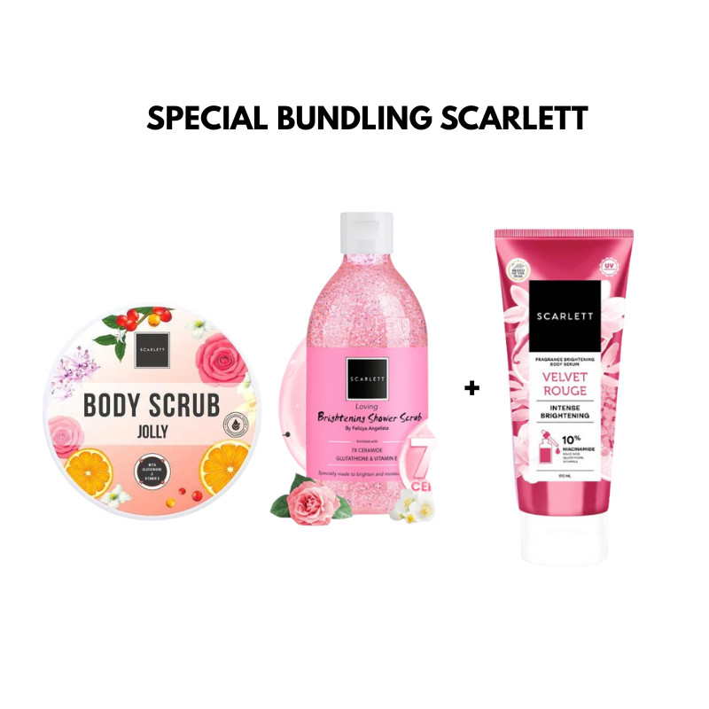 Beautyland Buy 2 Get 1 Special Paket Bundling Scarlett Glow Up Full Package Lotion Body Serum Facewa