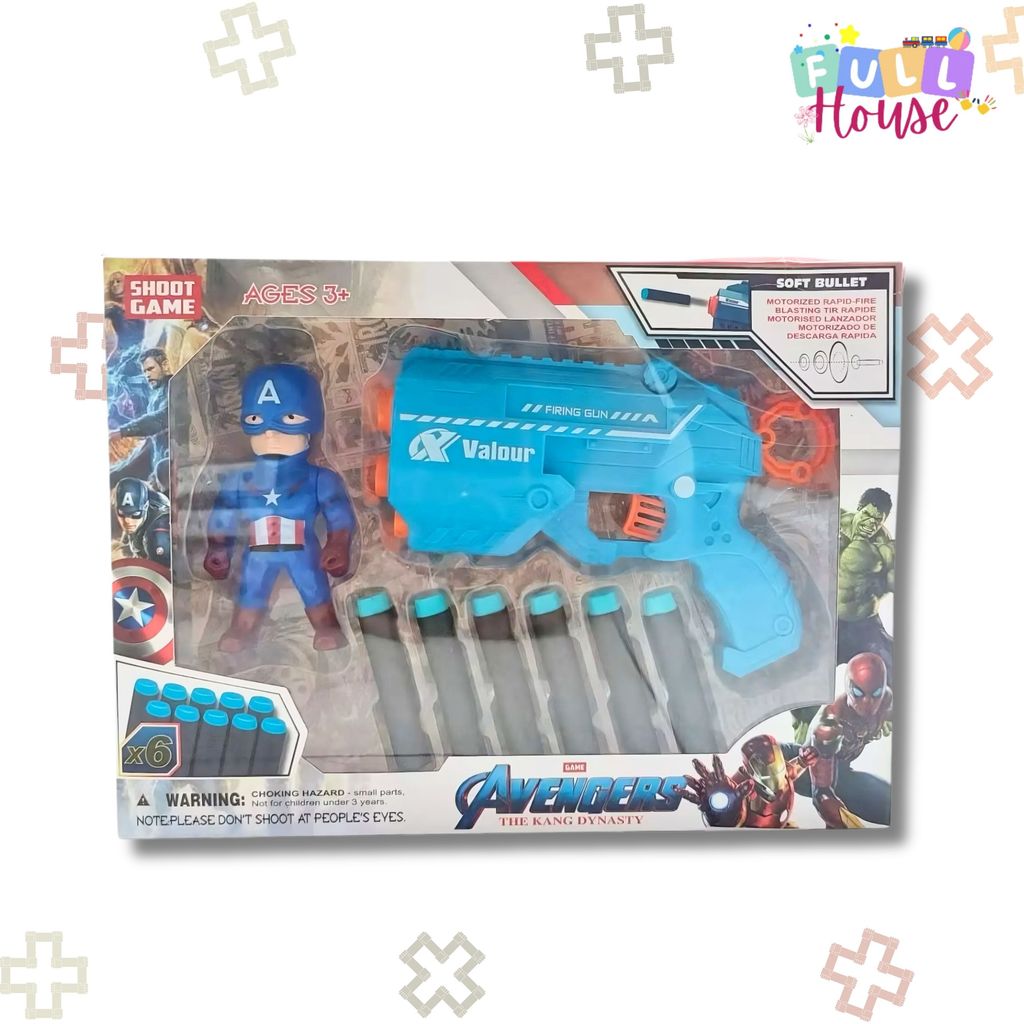 Mainan Shoot Gun Tembak Peluru Busa Karakter – Set Tembak Target Anak