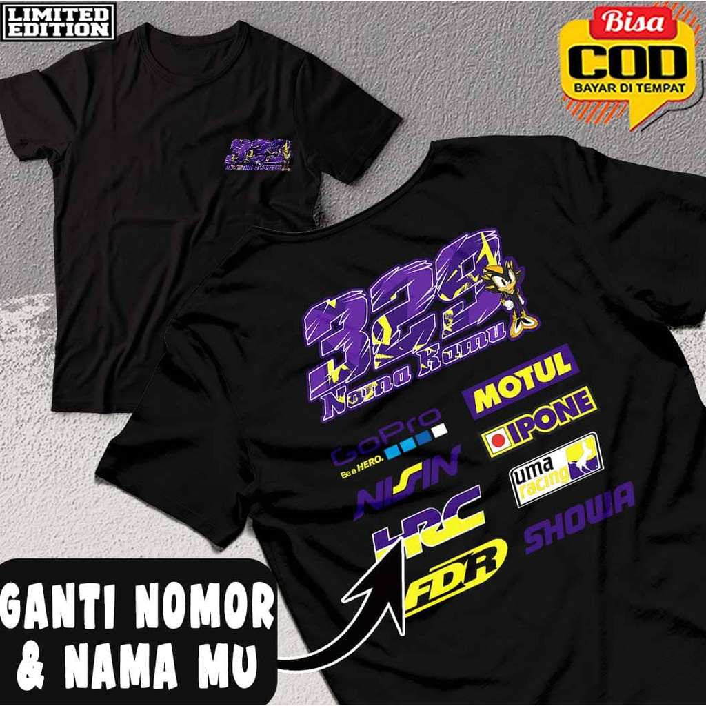 Kaos Racing Custom Bisa Request Ganti Desain Nomer Ganti Nama Baju Racing / Baju Racing / atasan kao