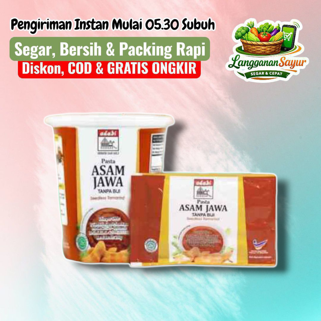 Asam Jawa Adabi tanpa biji sachet 40 gr -  Palembang