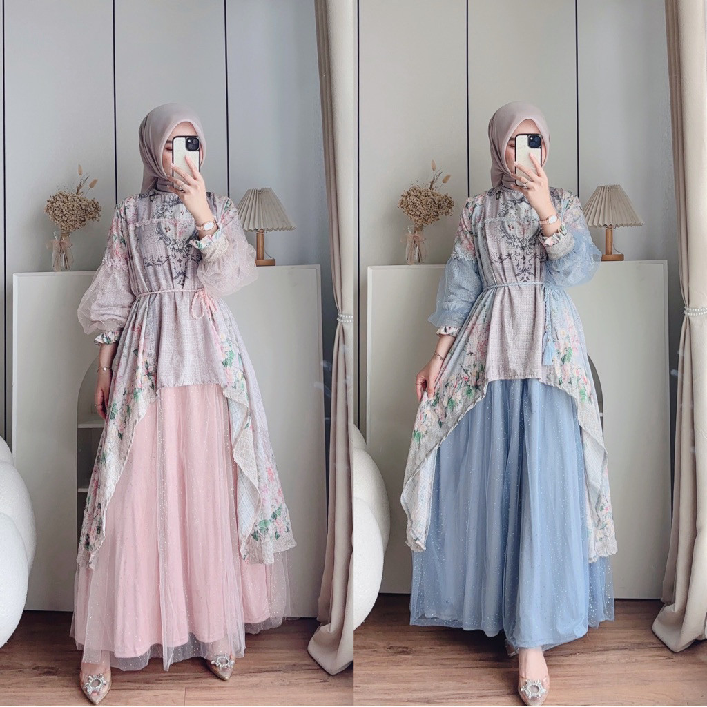 CANDY LADY Sheyna Flower Lace Maxy / Gamis Wanita Terbaru Gamis Premium Bestseller Gamis Kondangan