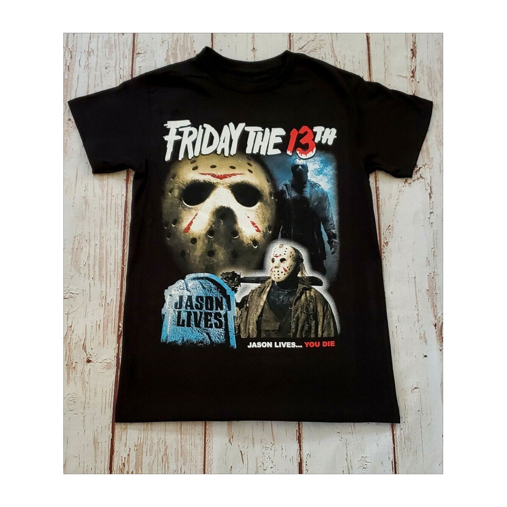 Kaos Pria Bertema Film Horor Jumat Jason Voorhees, Kain Ringan Sedikit Elastis, Atasan Santai