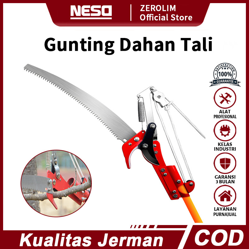 NESO JERMAN Gunting Dahan Tinggi 350MM (COD) Gunting Dahan Tali Gunting Cabang Tinggi Gergaji Rantin