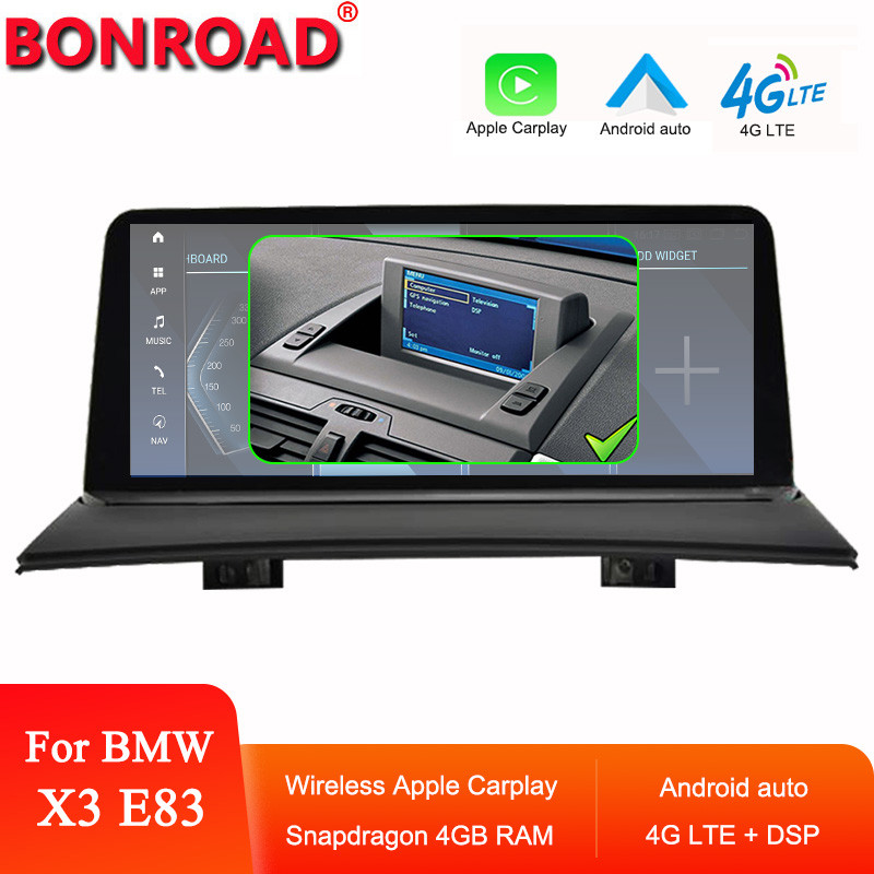Bonroad For Bmw X3 E83 Android Car Rao Multimea Player GPS Navigation Wireless Carplay Screen Monito