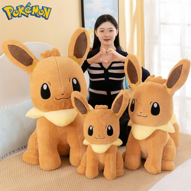 45/55/75CM Big Size Pokemon Eevee Plushies Kawaii Cartoon Anime Plush Soft Pillow Doll Stuffed Plush
