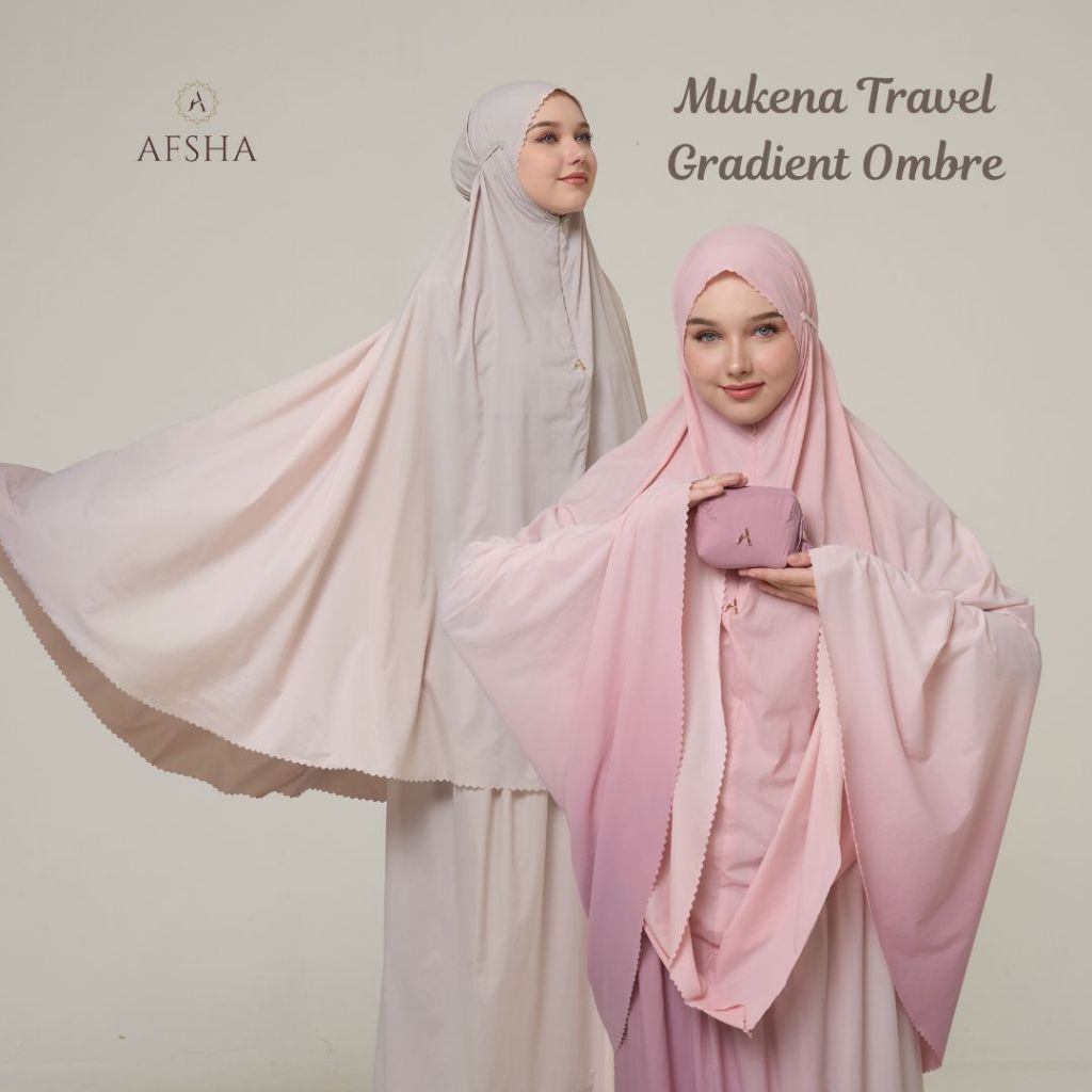 Elegancia - Mukena Travel 2in1 Gradient Ombre Sangat bagus Dan Elegan