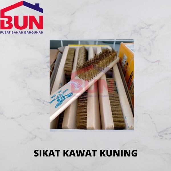 Kawat sikat kuningan / sikat kuningan gagang kayu / sikat kawat kuning