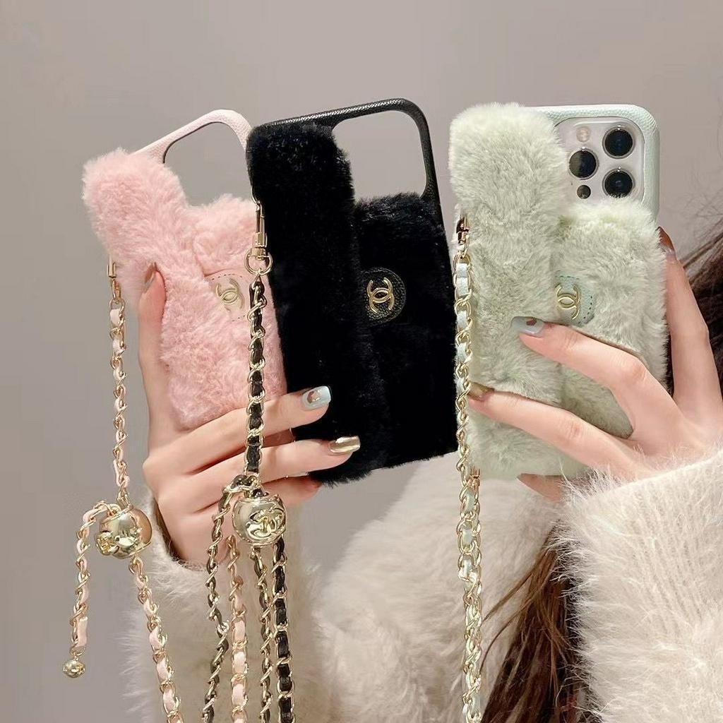 Casing Softcase Dompet tas Macaron Bulu halus eklusif FJ12 For Iphone 13 14 15 Pro max Plus 14+ 14Pl