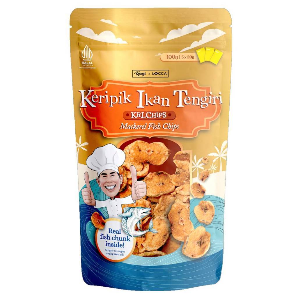 KUANGS KERIPIK IKAN TENGGIRI KRL CHIPS - Snack Mpasi Anak Kerupuk Ikan Tenggiri Asli