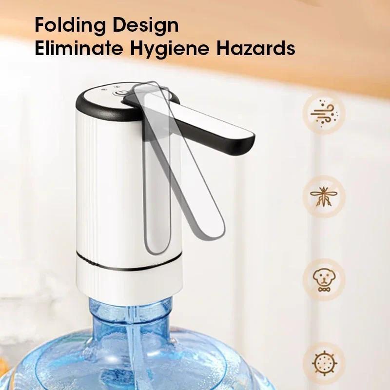 Gallon Bottle Water Pump Electric Water Dispenser USB Water Pump Foldable Automatic Water Pump Home 