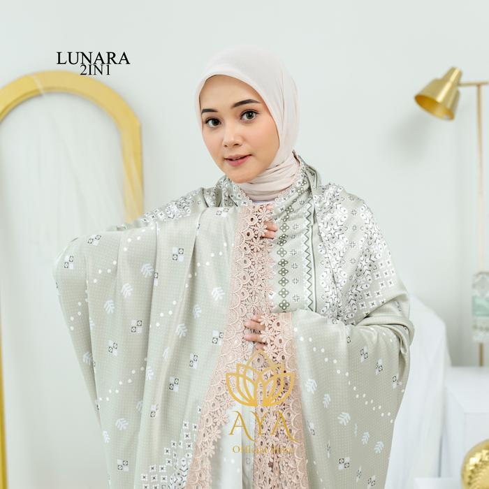 Promo Guncang AYA Mukena Lunara Silk Premium 2in1 Dewasa Motif Katun Silky Renda Cantik Mewah Mukena