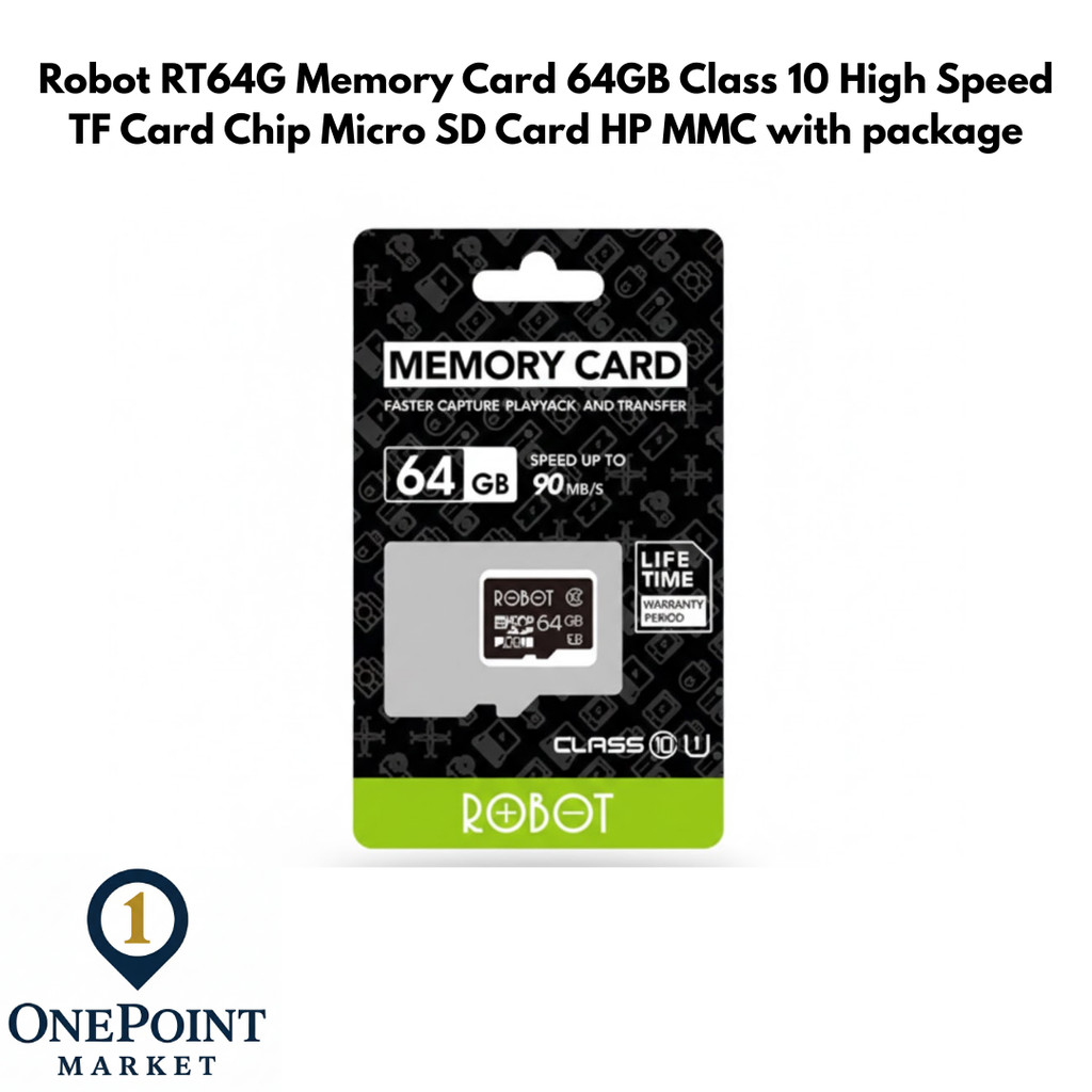 Robot RT64G Memory Card 64GB Class 10 High Speed TF Card Chip Micro SD Card HP MMC with package