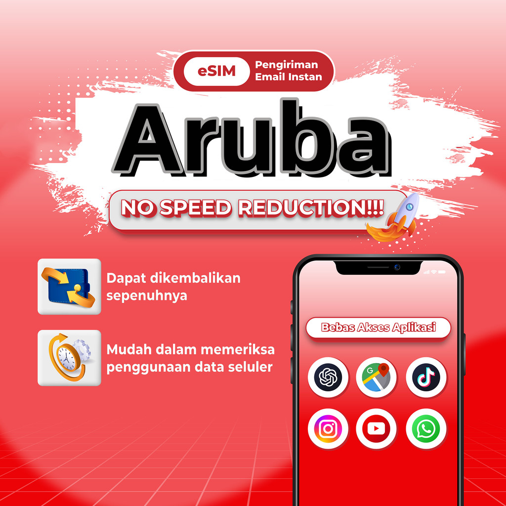 RoamWorld esim Aruba  eSIM 15-30 Days 5G/4G Network Data | Instant 24h Email Delivery | High Speed
