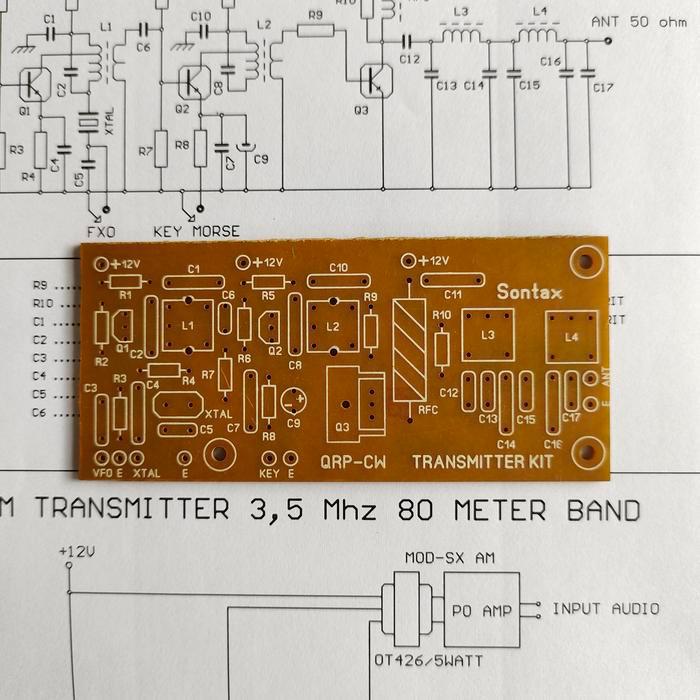 pcb pemancar am sw 80 meter band transmitter 80meterband 3mhz 4mhz BEST