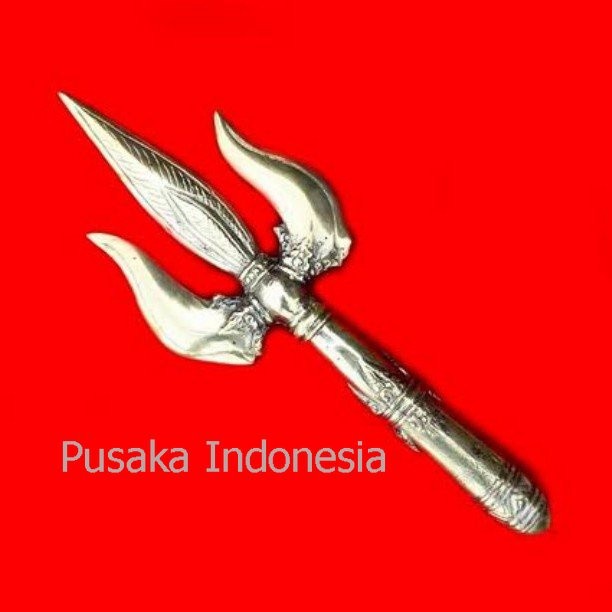Pusaka Tombuk Trisula Kuningan Asli Besar Pamor Antik Dijamin Paling Murah Seindonesia PI877