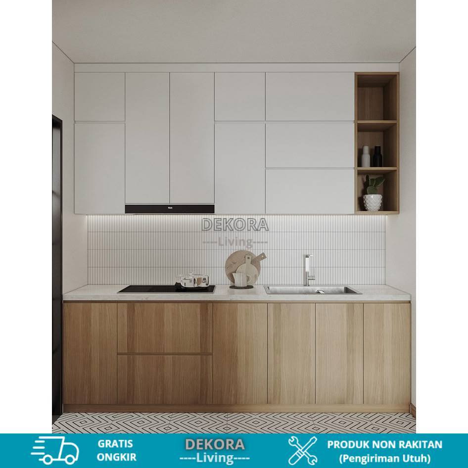 Kitchen Set Minimalis Modern Full Set Atas dan Bawah Varian Ukuran - Non Rakitan dan Bisa Custom KC0