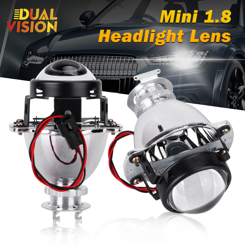 2Pcs 1.8 Inch Bi LED Projector Lenses Headlights H7/H4/9005/9006 LED HID Car Light For Motorcycle Up