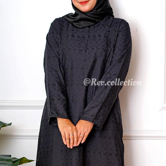 Gamis Hitam Full Bordir Busana Umroh Wanita Gamis Ihrom wanita - Hitam, M