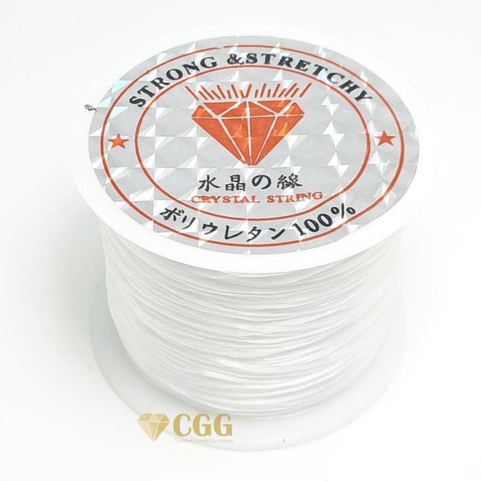 Tali Benang Karet Gelang Serat Super 60 Meter Elastis - Putih