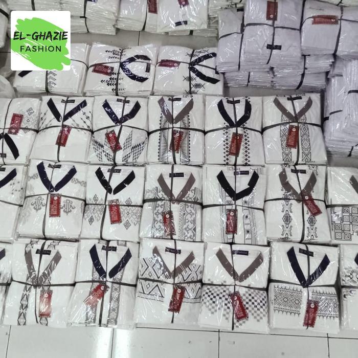 Baju Koko Lengan Pendek Panjang Pria Dewasa / Putih / PAKET USAHA - Lengan Pendek