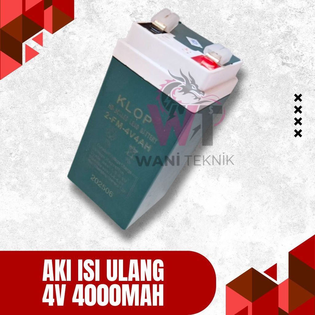 Aki Kering 4 Volt 4000mAh Baterai Isi Ulang Rechargeable Untuk Sistem Tenaga Cadangan