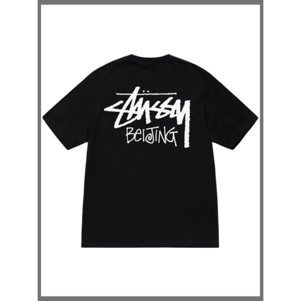 Putih Hitam Baju Kaos Distro Pria  Kemeja pendek Restucci T-shirt Epidemic Gaya Eropa dan Amerika  l