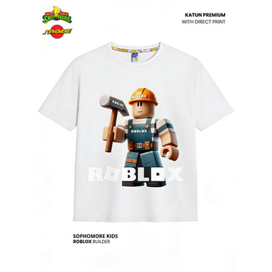 Kaos Anak Roblox Builder - Baju Anak Laki Laki - Baju Anak Cowok - Sophomore