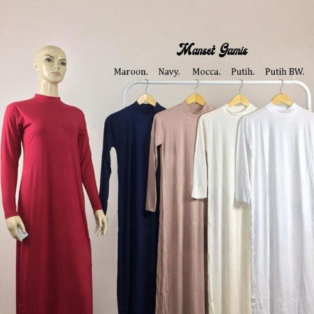 SETRAMALL    Inner Dres Lengan Panjang/Manset Gamis Lengan  Panjang  Rayon Premium/Manset Gamis Polo