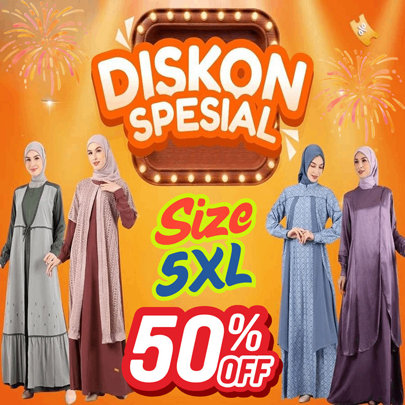 NIBRAS PROMO 50% GAMIS DEWASA SIZE 5XL