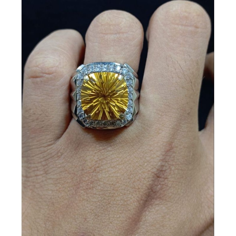 BATU CINCIN PERMATA CITRINE ASLI NATURAL LENGKAP DENGAN SERTIFIKAT