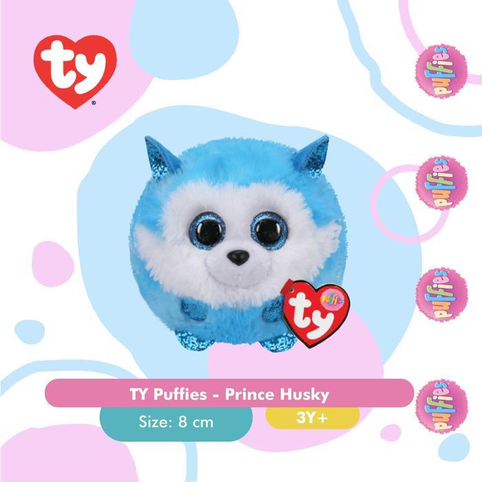 TY Puffies Prince Husky - Boneka Anjing Husky