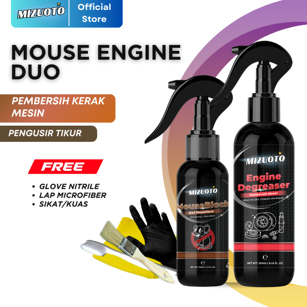 Paket MouseEngine Duo Anti Tikus Pembersih Mesin MouseBlock Pengusir Tikus Serangga Ruang Mesin 100m