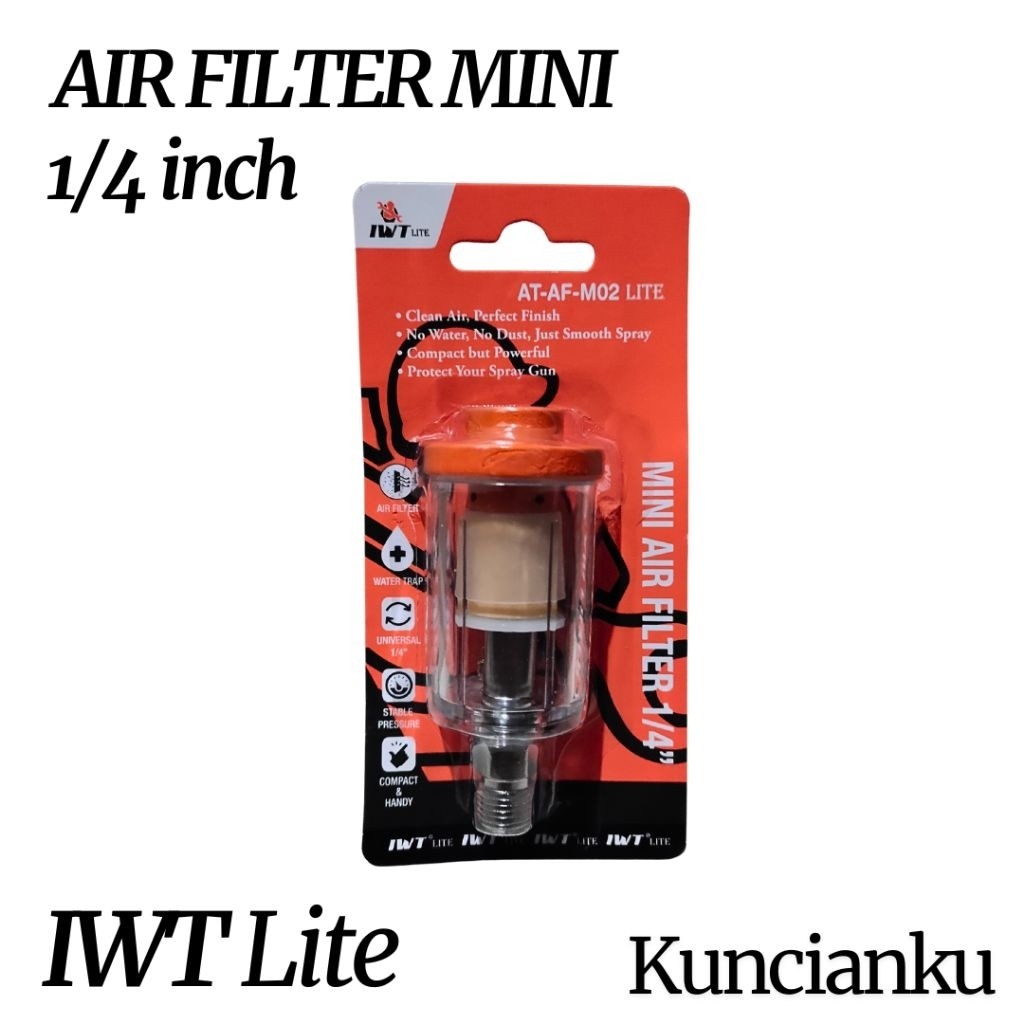 Iwt air filter 1/4 / mini air filter 1/4 iwt lite / filter kompresor 1/4 / filter kompresor kecil
