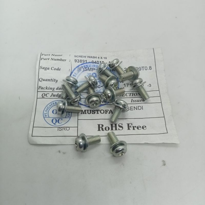 BOLT M4X12 ORIGINAL BAUT 7 M4 1 CM BAUT KARBULATOR DOBELE RING BAUT ORI.