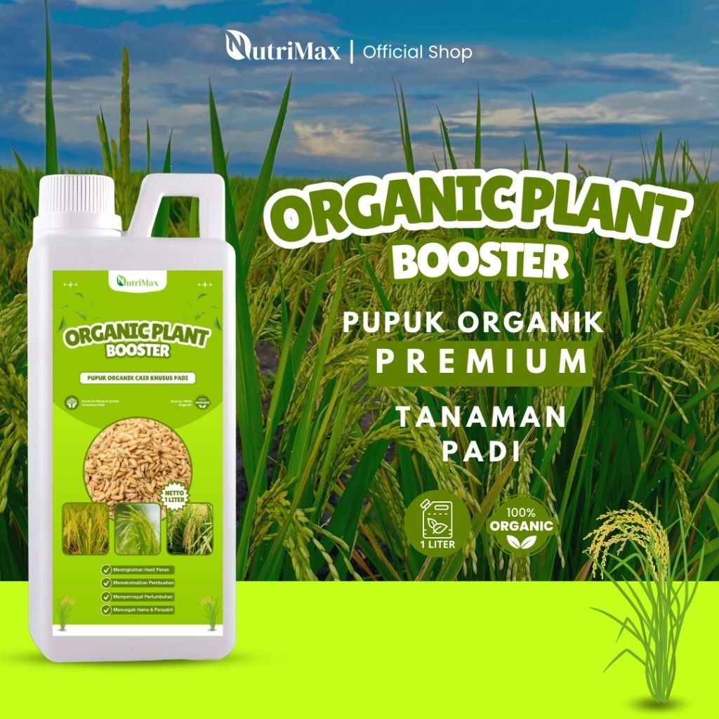"ORGANIK PLANT BOOSTER PADI 1 LITER" - Pupuk Organik cair dan ZPT Khusus Tanaman Padi (Memperlebat T