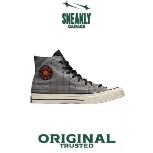 Sepatu Converse Chuck Taylor All Star 70s Hi Gore-Tex Grid Print Cold Fusion Masoon Grey  Sneakers U