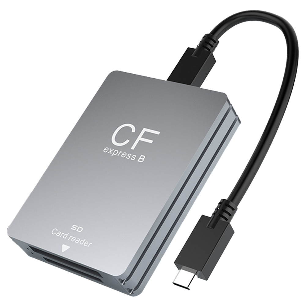 2 in 1 CFexpress Type B&SD Card Reader Portable CF Express Reader USB 32 10Gbps DualSlot with USB C 