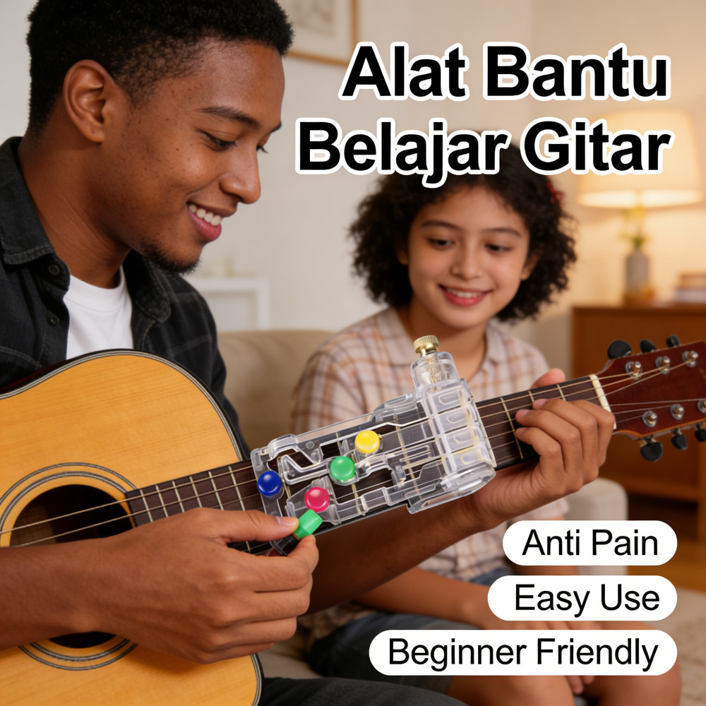 Guitar Assistant Button Aid Chord Buddy Anti Pain Tombol Alat Belajar Pengajaran Gitar