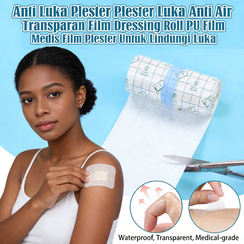 Luka Medis Film Plester Untuk Air Film Anti Luka Anti Film PU Film Dressing Roll Transparan Plester 