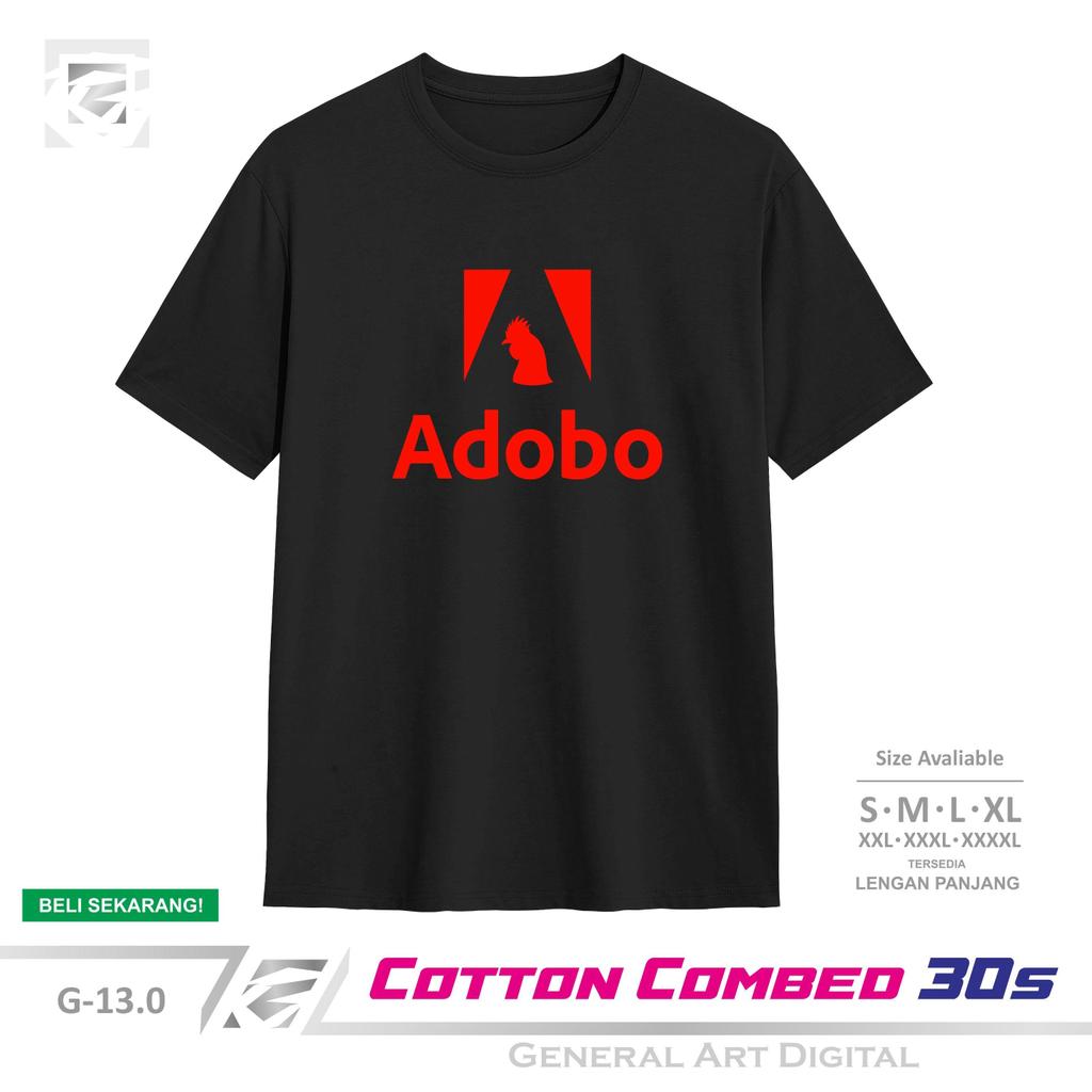 Baju Kaos Plesetan Brand Adobo T-Shirt Pria Wanita Kaos Plesetan Keren