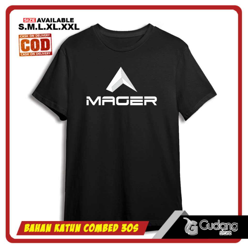 T-shirt Baju Kaos Plesetan MAGER Kaos Pria Wanita Cotton Combed 30s
