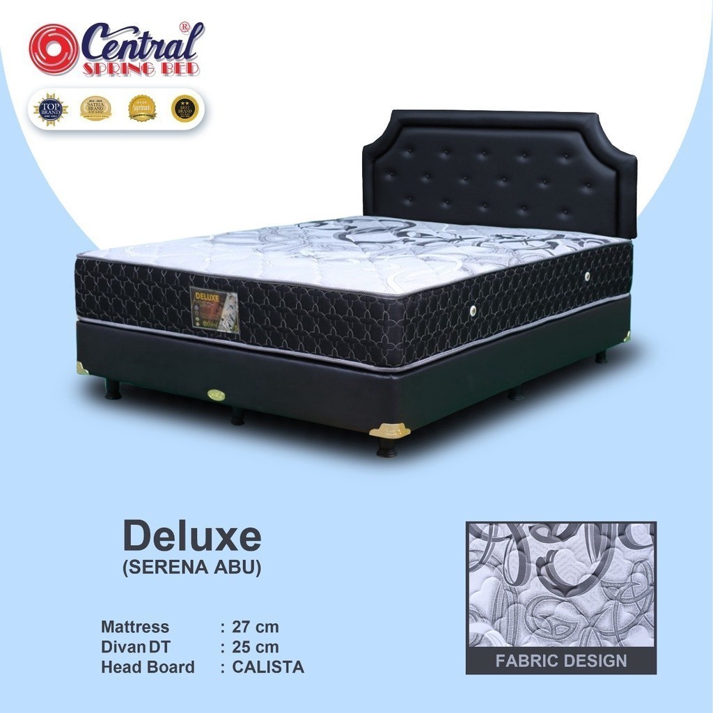 1 SET (KASUR + DIVAN) Springbed Central Deluxe Zest 90 100 120 160 180 200 / Kasur Central Deluxe / 