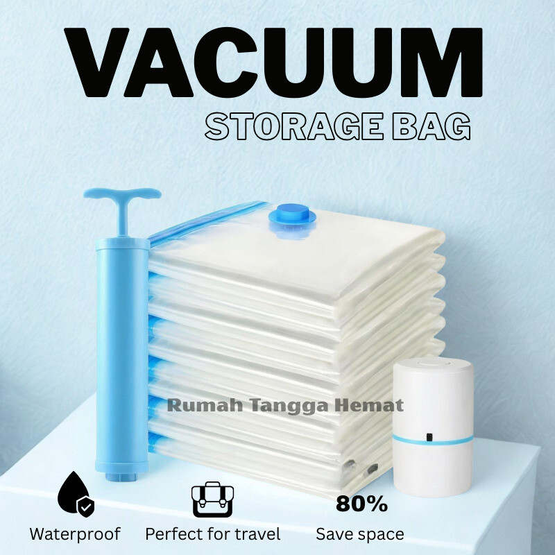 Vacuum bag, vakum plastik anti debu cocok untuk pakaian dan boneka