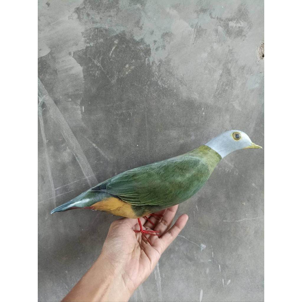 jontrot patung burung punai kembang / boneka manuk walik haji