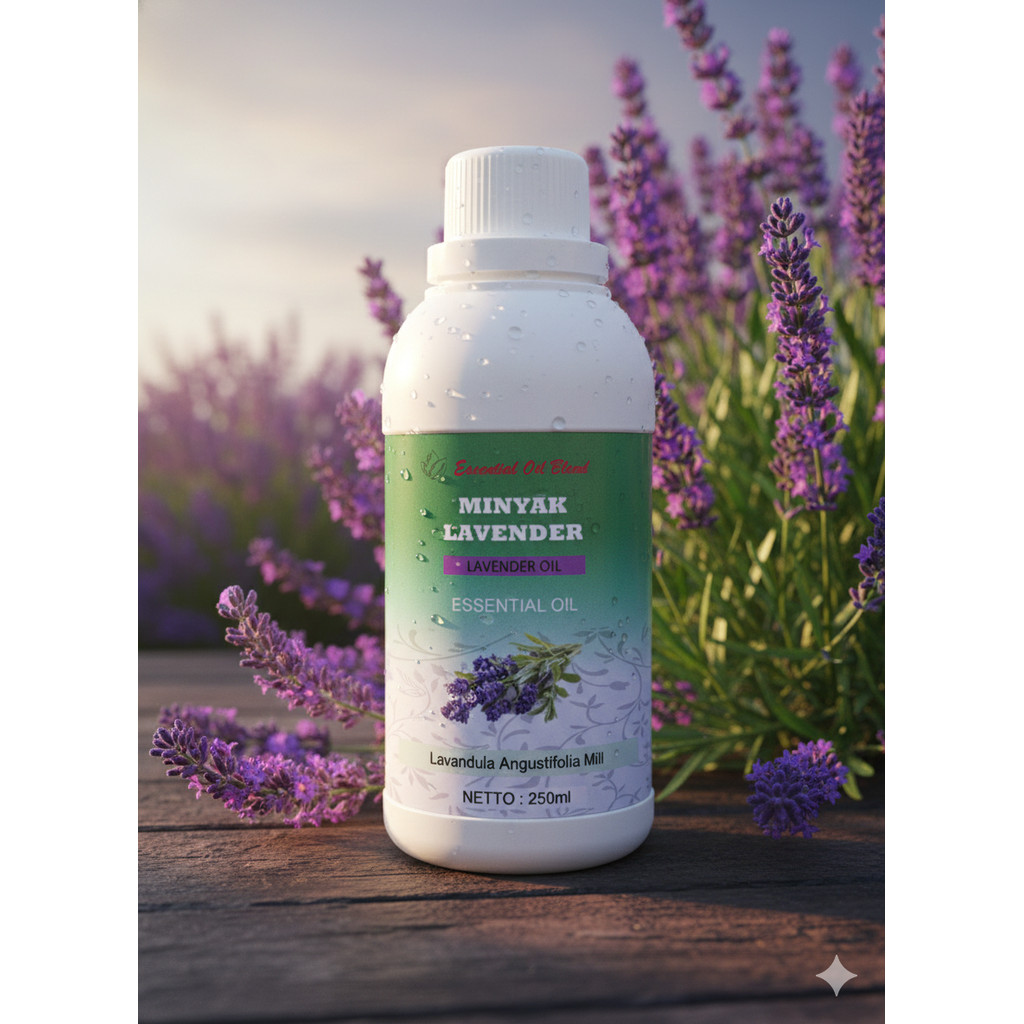 250ml Minyak Lavender Essential Oil - Minyak Esensial Lavender Aromaterapi Penenang