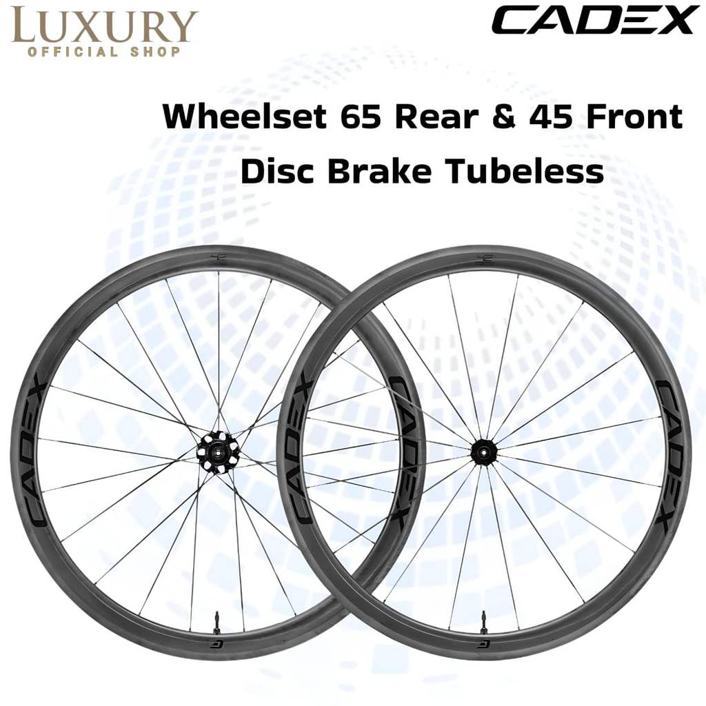 Wheelset Cadex 42 Front Rear Tubeless Carbon Disc Brake Roadbike