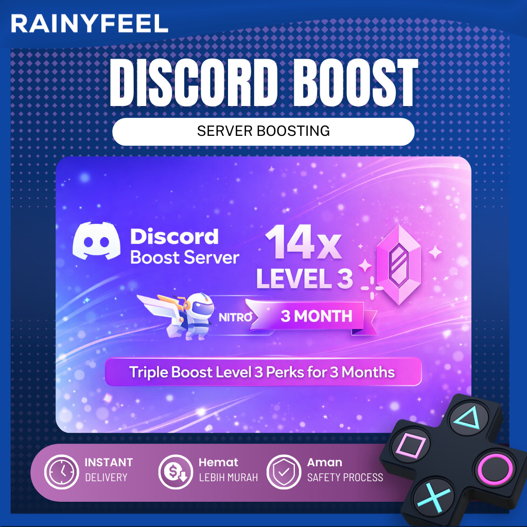 [BONUS GAME RANDOM] DISCORD SERVER NITRO BOOST LEVEL 3 - 3 BULAN DC PERKS FULL GARANSI
