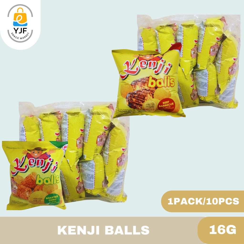 Kenji Balls 16g - 1PACK/10PCS / Roasted Corn / Jagung Bakar / Beef Barbeque / Sapi Panggang / Snack 